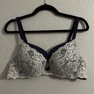 Torrid Curve Body™ Navy Microfiber & Lace Lightly Lined Plunge Bra
